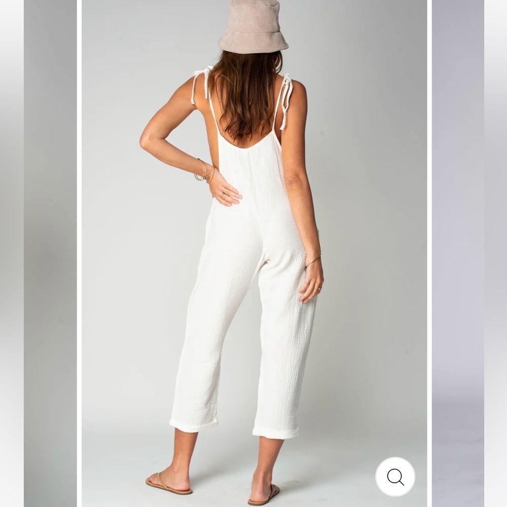 STILLWATER The Brand Some Beachy Overalls Linen Blend Jumpsuit - Picture 3 of 14